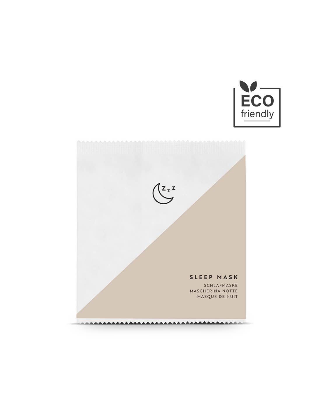 Sleep mask in paper pouch